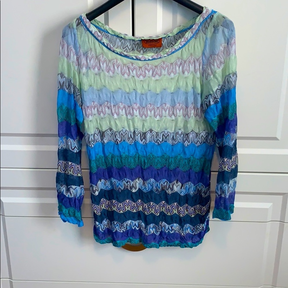 Missoni Ombré zigzag knit top
